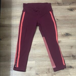 Lululemon Athletica Maroon and Pink Leggings